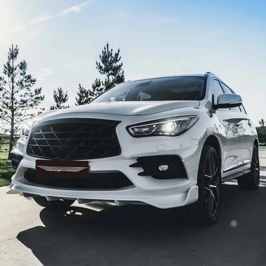 LD Style New High Quality FRP Material Front Rear Bumpers for QX60 JX35 2012-2021 Bolt-On Accessories Grille Diffuser